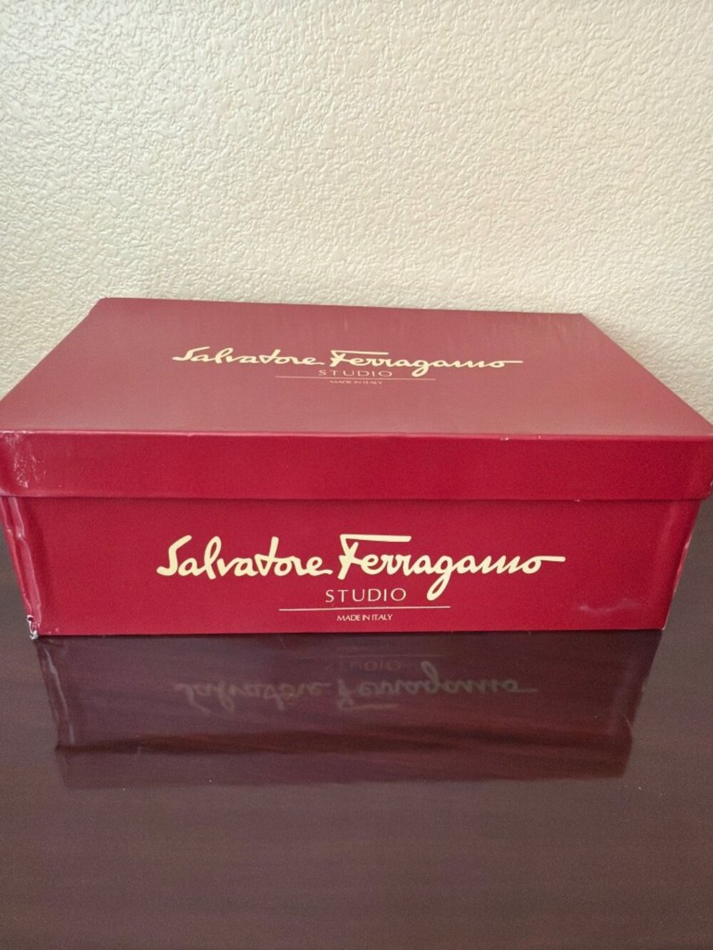 VTG Salvatore Ferragamo "Torre" Men's Tan Leather Cap Toe Oxfords Sz 10 w/Box - Picture 13 of 16